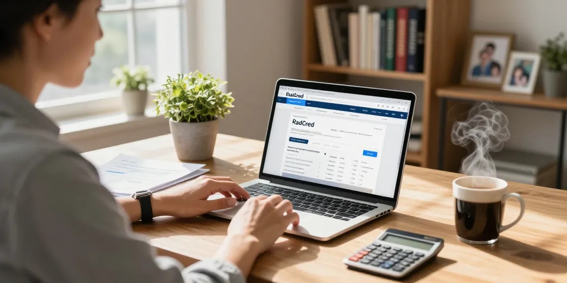 RadCred loans helping individuals navigate financial solutions in a cozy home office.
