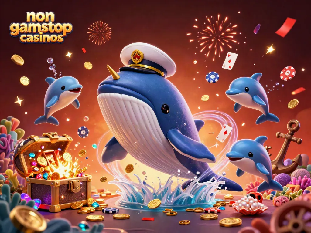 Explore non gamstop casinos with whimsical sea creatures and vibrant casino elements.