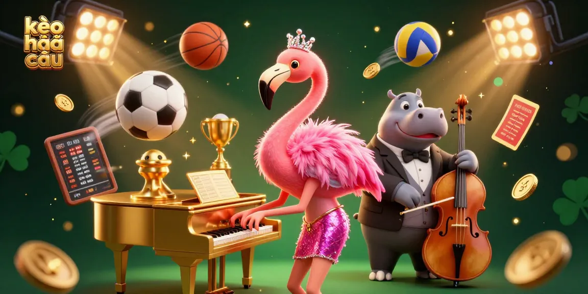 Engage with kèo nhà cái sports betting highlights in a vibrant, 3D digital illustration showcasing lively characters and dynamic game elements.