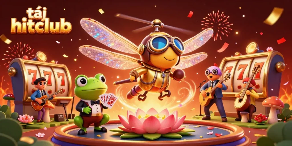 Play and win with tải hitclub while enjoying a vibrant casino scene full of excitement and action.